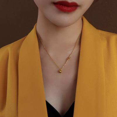 China New Women's 18k Gold Plated Beaded Delicacy Simple Personalized Chain Jewelry Knotted TRENDY style for sale