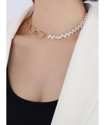 China 2021 Fashion Simple Baroque Pearl Necklace Fashionable Pearl Necklace Beaded Necklace for sale