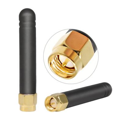 China SMA Connector Antenna 433Mhz 2dbi Male Straight Gold Plated Rubber Antenna 50mm for sale