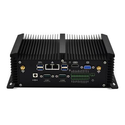 China Industrial Application Dual Lans Stable Compact PC and Quiet PC Core-i5 8250U i7 8550U DDR4 RS232 Fanless Com Mini Industrial Computer for sale