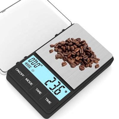 China Multifunctional LID 1000g Digital Kitchen Food Coffee Scale Led Display Electronic Timer Coffee Scale for sale