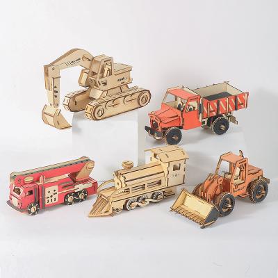 China Building Wooden Car 3d Jigsaw Puzzle Adult Wooden Boys Like Educational Diy Fire Fighting Truck Learning Jigsaw Puzzle Mzgcc for sale