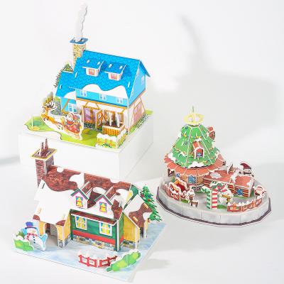 China Cartoon Toy Christmas Gift Toy Child Q.I. Educational Model Assemble Toy For Kids Mind Jigsaw Puzzle 3d Paper Diy Jigsaw Puzzle for sale