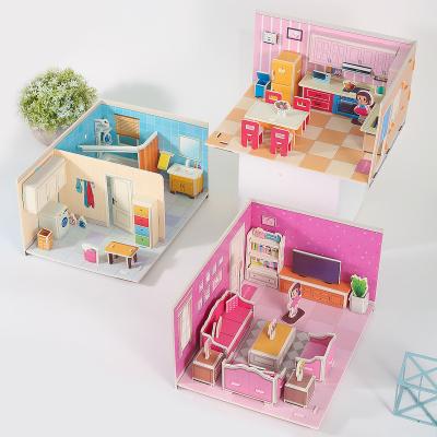 China DIY Children's 3d Toy Puzzles Toys For Children Kids Court Easy To Assemble Kitchen Diy Jigsaw Puzzles For Kids Children Model Jigsaw Puzzle for sale