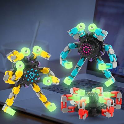 China Spin Top Kids Deformable Toy Fingertip Spin Top Spin Toy Transformable Creative Mechanical Gyro Relaxing DIY for Kids OEM for sale