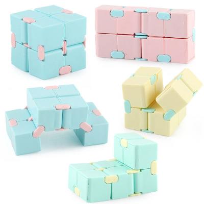 China ABS Children's Fingertips Decompress Magic Cube Moving Person Sensory Toys Foldable Infinite Antistress Portable Lightweight Toys For Children for sale