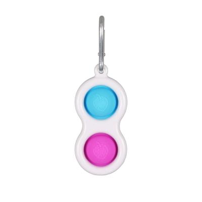 China New Silicone Pushing Person Toy Key Chain Sensory Charms For Relaxation Toy Silicone Key Chain Baby Adult Toys for sale