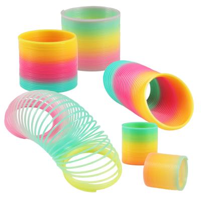 China A 181 Bright Rainbow Toy Coil Spring Toy Plastic Coil Springs Magic Very Popular Rainbow Spring for sale