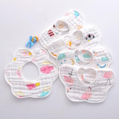 China Washable Professional Manufacturer Organic Muslin Cotton Newborn Baby Bibs for sale