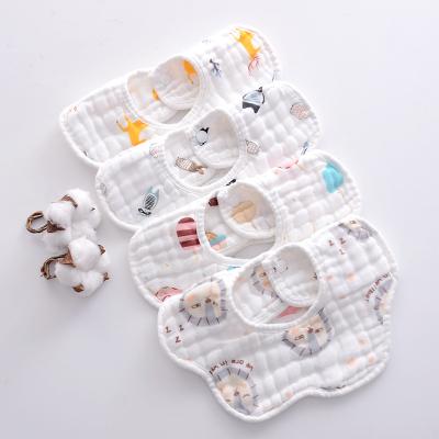 China Washable Promotion Customized Quick Dry Plain Organic Muslin Cotton Newborn Baby Bibs for sale