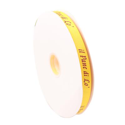 China Custom Printed Recyled 1.5cm Grosgrain Ribbon With Silkscreen Printing Logo Ribbon Wholesale Decoration for sale