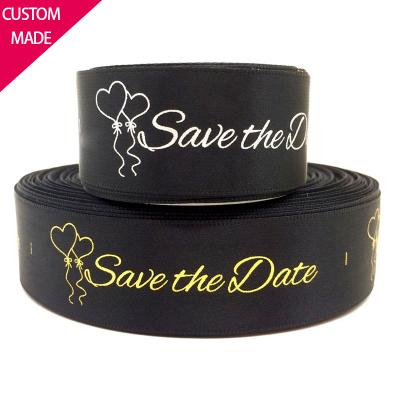 China Luster Factory OEM Custom Sizes Brand Logo Artwork Printed Satin Grosgrain Customized Ribbon for sale