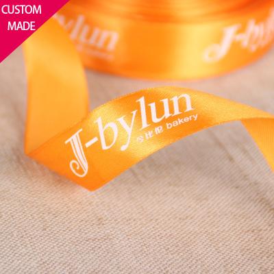 China Luster Factory Price OEM Gift Ribbon Custom Sizes Brand Logo Artwork Printed Satin Grosgrain Ribbon for sale