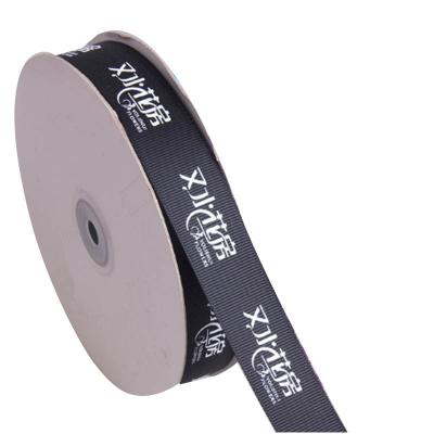 China Luster Factory Screen Printed Logo Custom Grosgrain Ribbon with Printing for Shop Gift Wrapping Celebration for sale