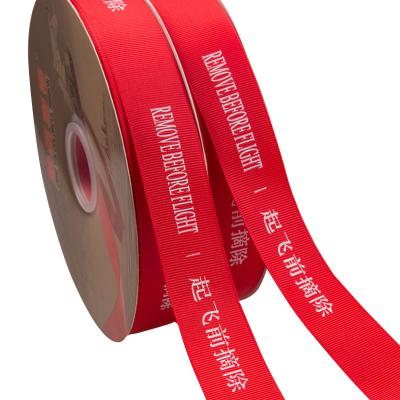 China Luster Customized Wholesale Personalized Knitting Sewing Opens Ribbon Pattern Logo Satin Grosgrain Printed Ribbon Brand for sale