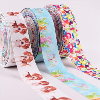 China Sustainable 1 Inch Printed Character Grosgrain Custom Ribbon, Expression Ribbon for sale