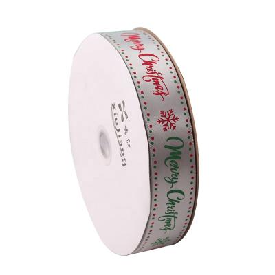 China Custom Eco Fridendly 4cm Christmas Gift Wrapping Ribbon For Box, Christmas Tree for sale