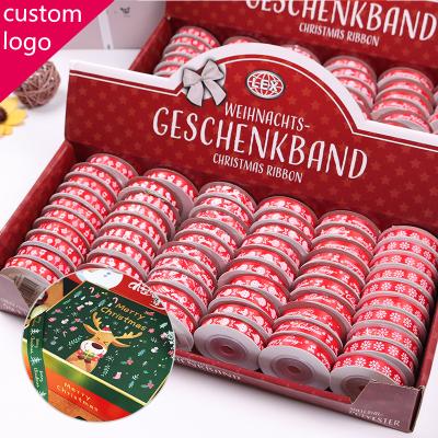 China Wholesale Custom Recyled Roll Boxed Christmas High Quality Ribbon Small Gift Ribbon Celebration Colorful Wrapping Decoration for sale