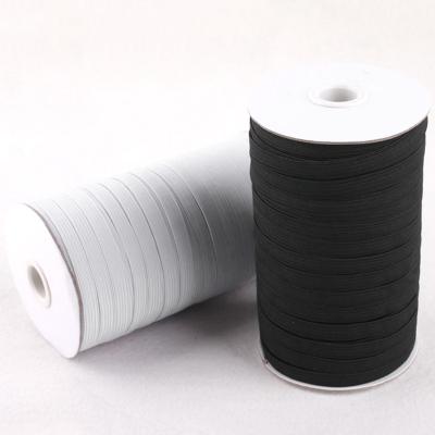 China Elastic Popular White Flat Elastic Band Braided Elastic Stretch Strap Cord Roll For Sewing for sale