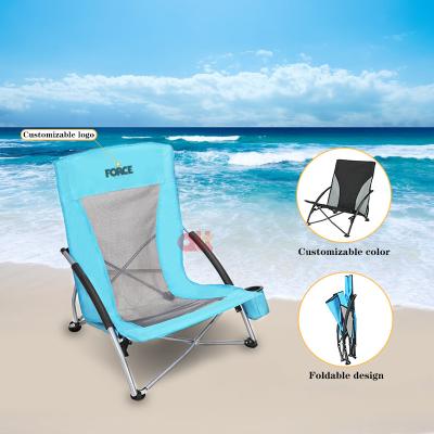 China Lightweight Outdoor Sling Leisure Furniture Recliner Armchair Low Folding Beach Chair for sale