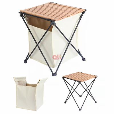 China Folding table picnic table universal lightweight wood camping mini cake roll wooden table with storage bag for sale