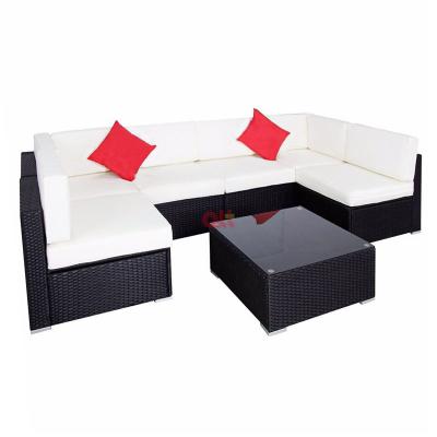 China Easy to assemble poolside porch balcony patio sofa set outdoor furniture rattan chair garden table and sofa set for sale