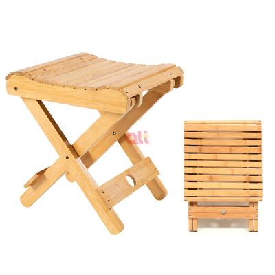 China Wholesale Picnic Foldable Fishing Travel Hiking Outdoor Folding Camping One Step Stools Bamboo Stool Chair for sale