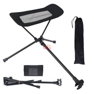 China Camping Moon Outdoor Chair Footrest Black Folding Extension Leg Foldable Telescopic Fishing Stool for sale