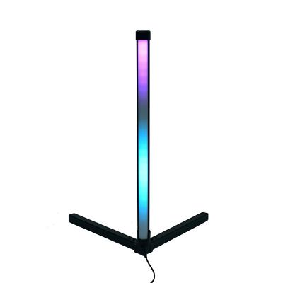 China New Design Modern RGB Colorful Desk Lamp With Remote Control Color Changing Modern Triangle Floor Lamp Position for sale