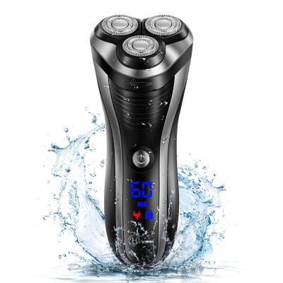 China Men's Triple Blade Beard Trimmer Rotary Waterproof USB Shaving Machine Shaving Machine Electric Razor for sale