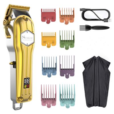 China RV SURKER LED Rechargeable Lithium Battery Electric Hair Clippers Clippers for sale