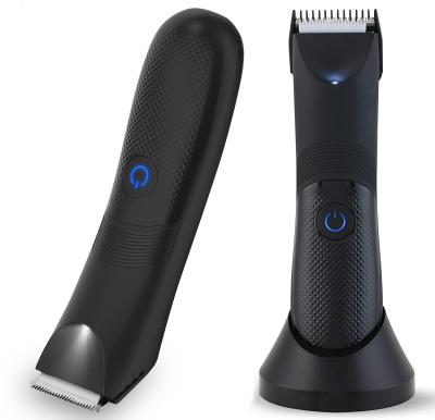 China RV Hatteker Waterproof Body Hair Trimmer Chargeable USB LED Groin Shaver for sale