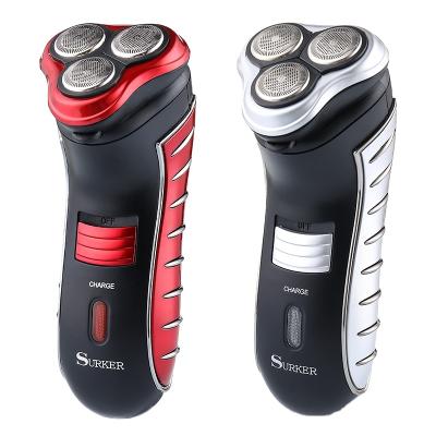 China Triple Blade SURKER Factory Direct Sale 3 Blade Rotating Floating Electric Shaver For Men for sale