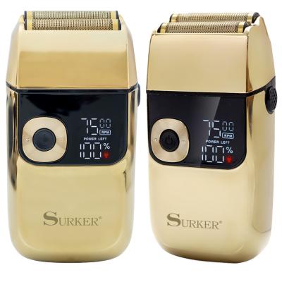 China Twin Blade SURKER Hair Trimmer USB Rechargeable Shaver Electric Waterproof Shaver Machine For Men for sale