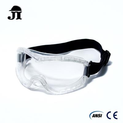 China JG121 Eye Protector Vision Safety Goggles CE EN166 ANSI Z87.1 Wide Frame PC Soft Lens Against High Impact for sale