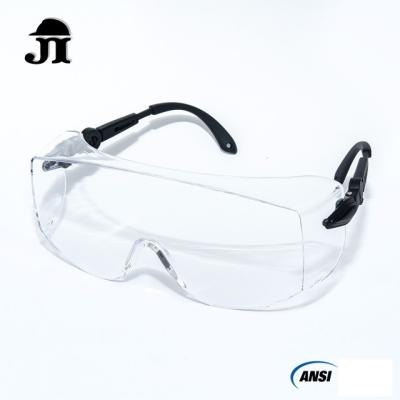 China JG3904 Adjustable Legs Anti-fog Safety Glasses ANSI Z87.1 Visitor Spectacle Anti-scratch PC Glass for sale