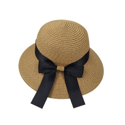 China Comfy Bow Straw Hat Spring /summer Women Bow Straw Hat for sale