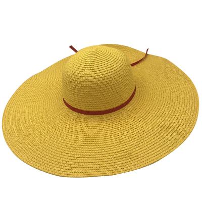 China Lady Wheat Womens Floppy Sombreros de Paja Wholesale Sun by the Brim 2020 Luxury Oversized Straw Hats Natural Straw Hats Beach Hat for sale