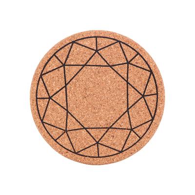 China Promotional High Quality Mat Decor Place Table Eco Traditional Chinese Gifts Wooden Cup Mat Custom Cork Coaster for sale