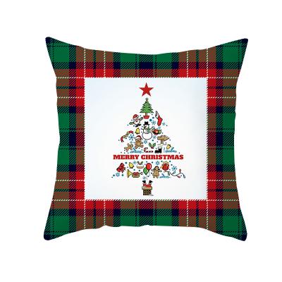 China Memory Christmas Pillow Covers 18x18 Inch Pillow Covers Holiday Pillow Case Christmas Decorations Rustic Linen Throw Pillowcase for sale