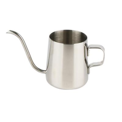 China Sustainable 350ml Coffee Kettle, Sliver 18/8 Stainless Steel Hand Drip Gooseneck Coffee And Tea Kettle for sale