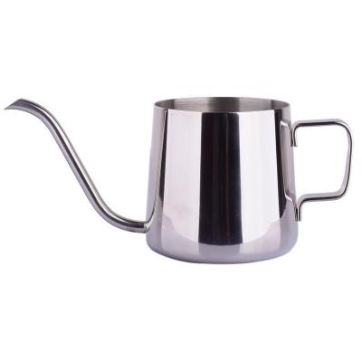 China Sustainable 350ml Coffee Kettle, Sliver 18/8 Stainless Steel Hand Drip Gooseneck Coffee And Tea Kettle for sale