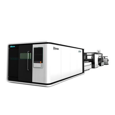 China 2021 LXSHOW 1kw 1.5kw 2kw 3kw 4kw Water Cooled CNC Fiber Laser Cutting Machine with Auto Feeding Loading Unloading Spool for sale