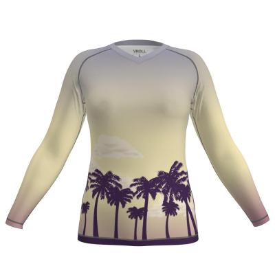 China 2022 High Elastic Hot Women Long Sleeve Rash Guard Custom Anti-sunburun UPF50+ Long Sleeve Rash Guard for sale