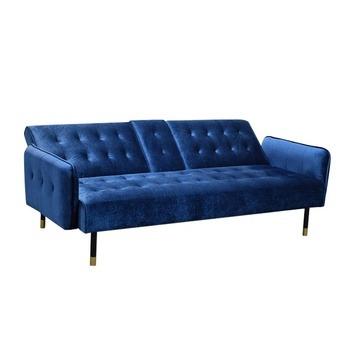 China Blue Fabric Sofa Bed Folding Sofa Bed (Full Size) Adjustable Living Room Blue High Quality Modern Furniture Wholesale for sale