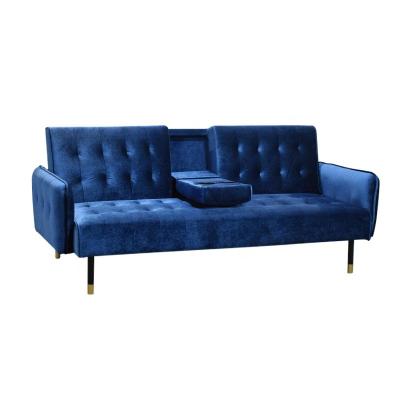 China (Size) Modern and Latest Design Soft Blue Color Foldable Furniture Adjustable Soft Comfortable Sofa Bed for sale