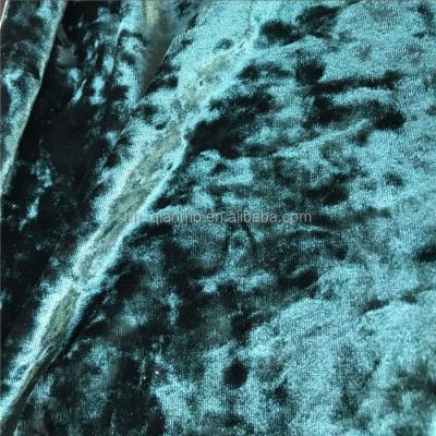 China Plain Poly Spandex Crushed Spun Velvet / Shiny Crushed Spun Velvet Fabric for sale