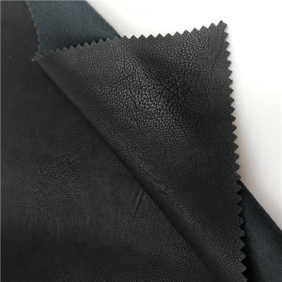 China 100 Polyester Men Waterproof Synthetic Jacket PU Leather Coating Fabric for sale