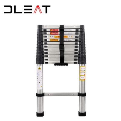 China Folding Ladders 3.8m Stainless Steel Telescopic Ladder Heavy Duty With Stabilizer Bar for sale