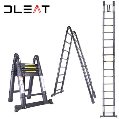 China New Arrival Multifunctional Outdoor Household Folding Ladders Black Telescopic Ladder 5m Ladder for sale